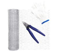 Générique Grillage Hexagonal Galvanisé 04 M X 5 M Pinces et Moufles - Treillis Métallique Léger pour Élevage Volailles Lapins et Protection Jardin Filet DIY pour Clôture et Bricolage