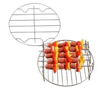 Générique Grille à Bacon pour Friteuse sans Huile,Plateau Rond de Cuisson 20 cm,avec Brochettes Plateau Four Friteuse en Acier Inoxydable | pour Cuisson Légumes Grillades à la Vapeur et Rôtissage