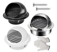 Générique Grille Aeration Exterieur 120mm 100mm 140mm 80mm 50mm Sortie D’air Murale Ronde en INOX 304 Hotte D'aération Murale avec Persiennes pour Garage Maisons Bureau(Blanc,70MM-2.8IN)