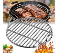 Générique Grille Barbecue We-BER, Grille Barbecue Ronde avec Poignée, Nouveau Gril en Acier Inoxydable Rond pour Camping, Jardin, Nettoyage Facile (50cm)