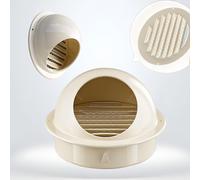 Générique Grille D'aération en Acier Inoxydable 70mm-200mm Sortie D’air Murale Ronde D'Aération Hotte Connecter, Stable Durable pour Climatiseur Entrepôt Caravane(Beige,180mm)