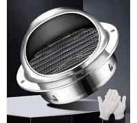 Générique Grille D'aération en Acier Inoxydable Bouche D'aération Exterieur pour VMC Grille D'évacuation d'air Ronde pour Tuyaux Caravane Maisons 150mm 100mm 200mm(6.3in/160mm)