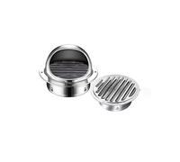 Générique Grille d'aération extérieure en Acier Inoxydable, Grille d'aération Murale Ronde à Nez Arrondi avec persiennes et moustiquaire, résistante aux intempéries(15cm/5.85in)