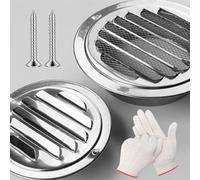 Générique Grille D'aération Extérieure Sortie D’air Murale Ronde en INOX 304 Bouche D'aération pour VMC 50mm 60mm 80mm 100mm 120mm 160mm pour Cuisine Salle De Bain Garage Bureau(160MM/6.4IN)