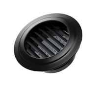 Générique Grille D'Aération Ronde Φ75/100/150/200mm Noire Couvercle De Ventilation avec Filet Anti-Insectes Grille De Ventilation Imperméabiliser(75mm/3in)