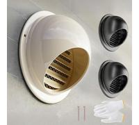 Générique Grille D'Aération Ronde Sortie D’air Murale Ronde en INOX Couvercle À Rabat pour Grille D'aération Robuste et Résistant aux Intempéries Noir Blanc 70 80 100 120 150 200mm(Blanc,150mm/6in)