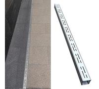 Générique Grille de caniveau de 1,4/2/2,8/3,9/5,9/7,9 Pouces de Large, kit de Drainage extérieur de 39,4 Pouces de Long pour Cour/béton/Gazebo, Tuyau de caniveau Souterrain avec Plaque en AC