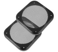 Générique Grille de Haut-Parleur 2 Pièces 4 Pouces Carrée | Intérieur de Voiture, Diamètre de Maille 90mm, Diagonale 126mm, Installation Facile