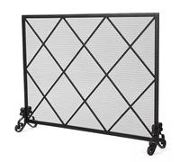 Générique Grille de Protection pour cheminée en Fer forgé Noir avec Pieds de Support, Pare-feu Simple pour Flammes Nues, Accessoire de sécurité Incendie élégant