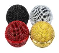 Générique Grille de Remplacement Métallique pour Microphone 4pcs, Maille Fine en Métal, Facile à Retirer, Compatible pour Micro Professionnel sans Fil en Voiture