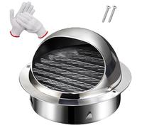 Générique Grille de Ventilation en Acier Inoxydable Sortie d'aération Murale 150mm 200mm 50mm 100mm évent extérieur Durable pour Caravane Maisons Cuisine(D：3.1in/80mm)