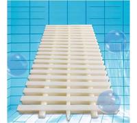 Générique Grille d'évacuation Beige pour Piscine - Lot de 10 grilles de trop-Plein en Plastique ABS pour caniveau (25 x 100 cm) - Durable, Facile à Installer, Solution Anti-Obstruction