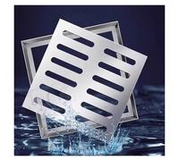 Générique Grille d'évacuation carrée en Acier Inoxydable avec Cadre, Couvercle d'évacuation d'égout extérieur Amovible pour Bloquer Les débris, Plaque de crépine d'évacuation en métal pour j