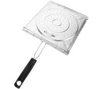 Générique Grille pour Barbecue Colombien Perforé en Tôle et Fil de Fer Poignée Plastique Résistante à la Chaleur Appareil à Griller Viande et Légumes Camping et Cuisson au Réchaud à