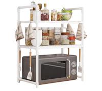 Générique Grille Pour Four À Micro-Ondes,Étagère Pour Micro-Ondes Avec Crochets | Plateau Élargi Range-Épices Double Niveau Support Machine À - Maison, Garde-Manger, Camping-Car, Usage
