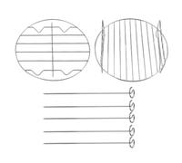 Générique Grille pour Friteuse À Air - Support Rond Empilable 20 Cm,avec Brochettes Plateau en Acier Inoxydable,pour Cuisson Légumes Grillades Cuisson à la Vapeur et Rôtissage