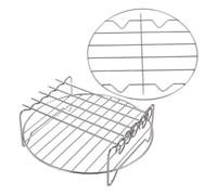 Générique Grille pour Friteuse sans Huile Four | Support Rond Lavable Au Lave-Vaisselle 20 Cm - avec Brochettes en Acier Inoxydable | pour Cuisson Légumes Grillades Cuisson à la Vapeur et Rôtissage