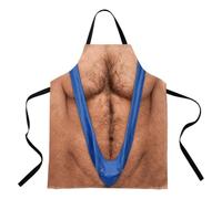 Générique Grilling Aprons for Men - Funny Prank Hairy Chef Barbecue Costume | Head Chef Apron for Dad Adult Kitchen BBQ Party Baking Food Meat Chicken Barbecue