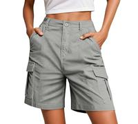Générique Grique Shorts Et ermudas Femme Please Ete ermuda Femme Lger - Short De Randone Cargo Impermale Schage Rapide avec Poches Zippes pour Camping en t Gris Clair 4XL