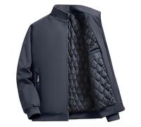 Générique Gris Doudoune Homme Smart Casual Bomber - avec Poches Zip & Poche Intérieure, Coupe-Vent Imperméable Hiver, Veste Chaude Thermique, Vêtement Extérieur Isolé Taille Grande 3XL