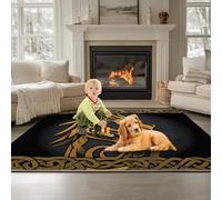 Générique Gris Foncé Tapis Salon Style Viking Motif Dragon, Tapis Chambre de Moquette Poil Ras Lavable en Machine Moquette Rectangulaire Antidérapant Salle a Manger Chambre Adulte 160 x 230 cm