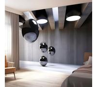 Générique Gris Papier Peint Intissé - Moderne Minimaliste Œuvres D'Art Imprimer Papier Peint Mural pour Salon Chambre Fond Décor TV, Photo Mural Art Tableaux Muraux 200 x 140 cm