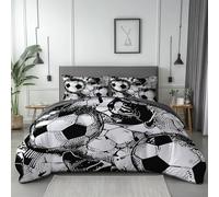 Générique Gris Parure Housse de Couette - Parure de Lit 135 x 200 cmAbstrait BD Football Housse de Couette en Microfibre Résistant à la Ride Facile d'entretien, Toutes Saisons
