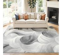 Générique Gris Tapis Salon 120 x 180 cm, Antidérapant Et Lavable en Machine Tapis, Poil Ras Mode Rétro Courbes en Dégradé Tapis pour Exterieur Interieur Chambre Salle À Manger Bureau