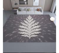 Générique Gris Tapis Salon 40 x 60 cm, Antidérapant Et Lavable en Machine Tapis, Poil Ras Chic Simple Plantes Arbres Et Plumes Tapis pour Exterieur Interieur Chambre Salle À Manger Bureau