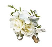 Générique Groomsmen Corsage - Silk Flower 7x12cm, Mens Boutonniere, Wedding Flower | Realistic Design, Comfortable Wear, Elegant Accessory for Weddings, Proms, Photoshoots, Ceremonies, Graduations