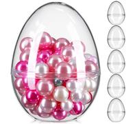 Générique Gros Œuf en Plastique Transparent 6 Pièces Boîte de Rangement de Pâques Multi-usage Fond Plat, Boîte D'emballage de Bonbons Créative et Étanche pour Fête de Pâques