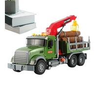 Générique Großer Spielzeug-Abschleppwagen Mit Licht & Sound - Action-Truck Aus Robustem ABS Mit Trägheitsantrieb | INKL. 3 Mülltonnen, Realistischer Holztransporter Für & Mädchen, 41cm,