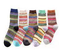 Générique Grossesse Sans Pied Crew Pack Winter Socks gros de laine 5 femmes chaussettes chaudes Taille 6 Fantaisie (Multicolor, One Size)