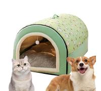 Générique Grotte de Chat,Lit pour Chat Couvert Amovible 2 en 1 avec Pendentif Boule - Cachette Couverte pour, nid pour en Flanelle, Lits pour Chiens Chauds et Confortables pour Grands Chiens, grottes