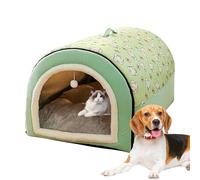 Générique Grotte de lit de Chat, Maison pour Chat Amovible 2 en 1 avec Pendentif Boule, Nid de Couvert, cachette pour Lavable et Confortable, lit pour Chien Confortable avec Grotte de Couverture pour