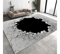 Générique Grotte Tapis de Couloir Long 100x200 cm 3D Optique Illusion Tapis de Chevet Grand Flanelle Antidérapant Lavable Poil Court Tapis pour Chambre Couloir Q-333