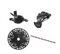 Générique Groupe VTT, Compatible avec SRAM, GX SX NX 1x12S | Levier de vitesse, dérailleur arrière chape longue, cassette et chaîne, 4 PCS