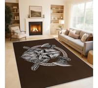 Générique Guerrier Viking Tapis de Sol, Mythologie Nordique Petit Tapis Poil Court - 50x80cm, Tapis Salon Cuisine Bureau Chambre Lavables Antidérapant Doux X-N1