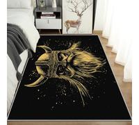 Générique Guerrier Viking Tapis de Sol, Mythologie Nordique Petit Tapis Poil Court - 60x90cm, Tapis Salon Cuisine Bureau Chambre Lavables Antidérapant Doux X-N5