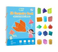 Générique Guide d'apprentissage de la géométrie, Livre d'apprentissage de la géométrie 3D à Cordes à Tirer - Manuel d'étude des mathématiques améliorant l'imagination Spatiale pour Les 5 à 12 Ans