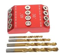Générique Guide de Perçage Angulaire, Gabarit de Perçage pour Trous Inclinés, Alliage D'aluminium Rouge, Angles Réglables 30°, 45° et 90°, pour Bois, Menuiserie et Mobilier