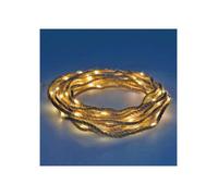 GENERIQUE - Guirlande Batterie Fixe 30 Microleds Corde De Jute Lumière Blanche Chaude 5,03m