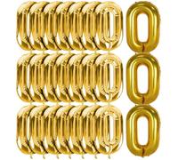Générique Guirlande de Ballons Dorés 50 Pièces 16 Pouces en Aluminium Décoration Rétro pour Fête d'Anniversaire Chaîne de Ballons Modulable pour Mariage et Festival Accessoire Photo