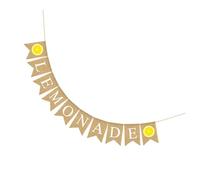 Générique Guirlande de Fanions en Lin Motif Queue D’Hirondelle Décoration Fête Hawaïenne Tropicale Guirlande Lemonade Citron 1 Ensemble pour Ambiance Estivale et Festive