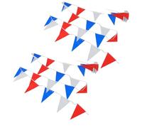 Générique Guirlande de Fanions Triangulaires Rouges Blancs et Bleus 36M Banderole Décorative Extérieure 50 Fanions 20X30Cm Décoration Patriotique pour Fête Nationale Garden-Party