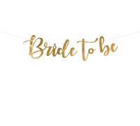 PartyDeco – Guirlande en carton Bride to Be – métallisée dorée – 80 x 19 cm