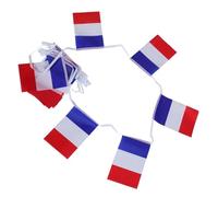 Générique Guirlande Facile à Suspendre Mini Drapeaux Français en Polyester de Double Couture Longueur Ajustable, 1 Set de 25 Drapeaux pour Décoration de Fête ou Fenêtres