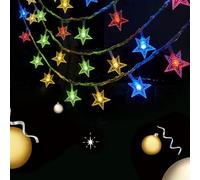 Générique Guirlande Lumineuse Étoiles avec Prise - 20 LED Lumière Étoile Étanche | Éclairage Imperméable de 3 M pour Décoration Intérieur Extérieur Arbre de Fêtes Mur Salon Patio Tente Plafond