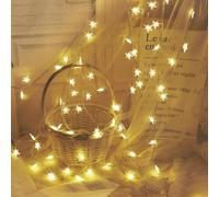 Générique Guirlande Lumineuse Étoiles avec Prise - 20 LEDs Fête Étoiles Lumineuses,Guirlande Lumineuse Décorative pour Mur Fenêtre Plafond Chambre Arbre Fêtes Intérieur Noël Tente