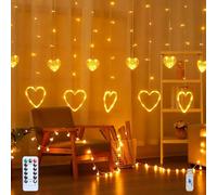 Générique Guirlande Lumineuse Led Coeur, 3.5m Rideau Coeu Lumineux Interieur, DéCoration De Saint-Valentin, Avec TéLéCommande, Usb, 8 Modes, IdéAl Pour La Saint-Valentin Et La DéCoration IntéRieure